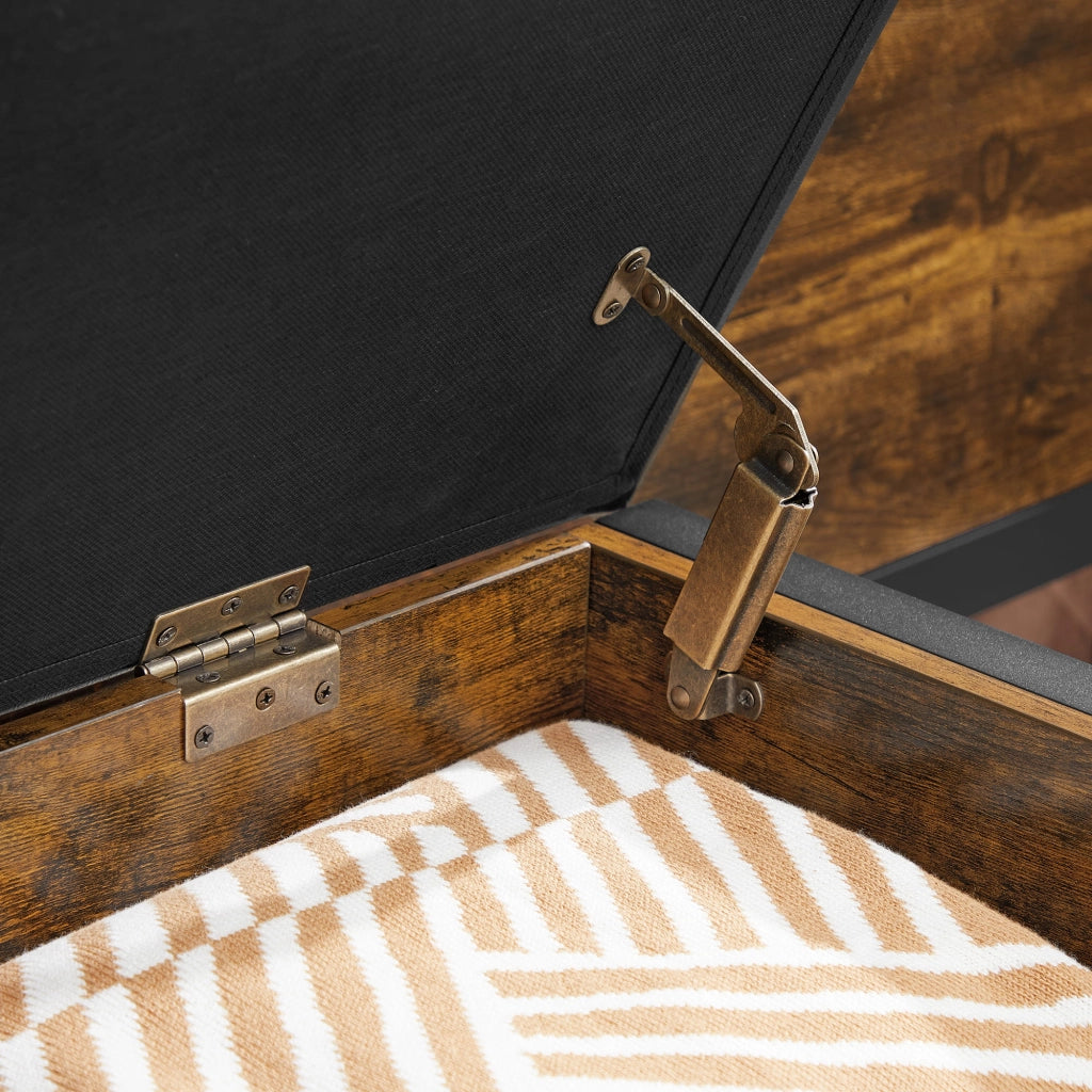 Valora BOX LSC80BX Pouf contenitore marrone rustico per soggiorno