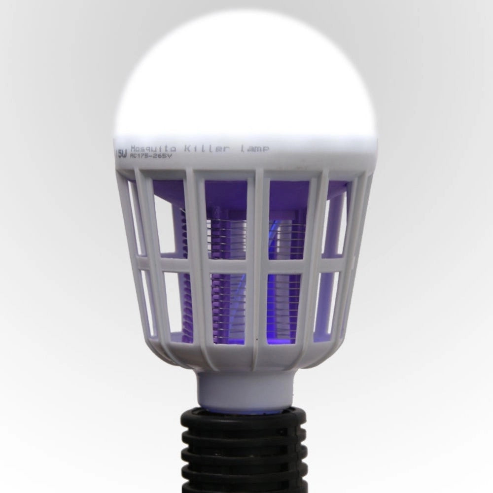 Trade Shop - Zanzara Killer Lampadina Led E27 Bulbo Con Luce Blu Attira E Fulmina Zanzare -