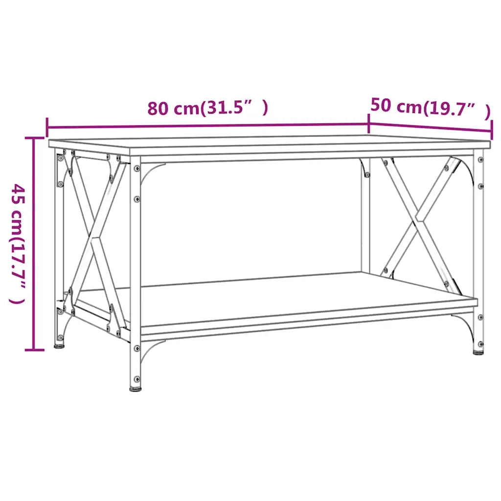 Tavolino da salotto | Tavolino da caff¨¨ | Tavolino da Soggiorno Nero 80x50x45 cm Legno Multistrato e Ferro