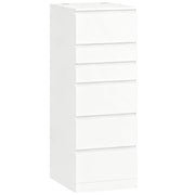 Cassettiera 40x48x110 cm 6 Casetti con Specchio Ribaltabile in MDF Bianco