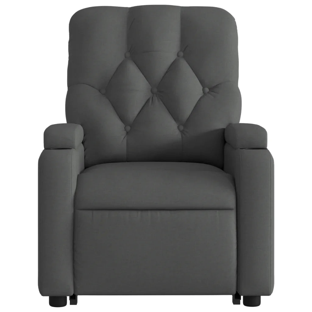 Poltrona Alzapersona Massaggi Reclinabile Grigio Scuro Tessuto 3204723