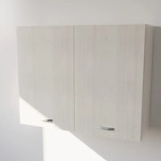 Pensile Cucina  in Legno Nobilitato Larice Bianco Mobile Alto con 2 Ante, Pensile Componibile Moderno Made in Italy (H72XL80XP33cm)