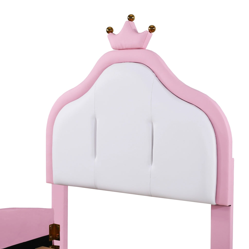 letto imbottito ecopelle rosa 90 x 200 cm