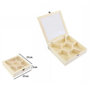 Trade Shop - Scatola Portagioie In Legno Con Bacheca 7 Posti Scomparti Vetrina 74028a Ly-1417 -