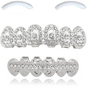 Set di Denti Hiphop - Denti in Oro 18K - Grills Medico - Gioielli del Corpo - Regalo per Cosplay/Halloween - Design a Goccia d'Acqua - Grilla dei Denti