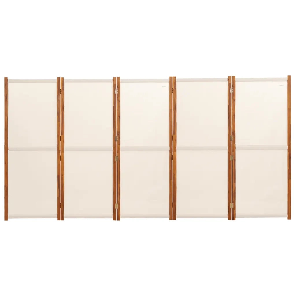 Divisorio a 5 Pannelli Bianco Crema 350x180 cm 319185