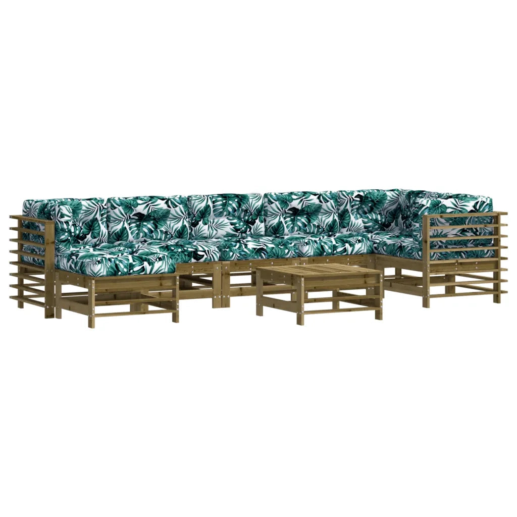 Set Divani da Giardino 8pz con Cuscini Legno Impregnato di Pino 3185863