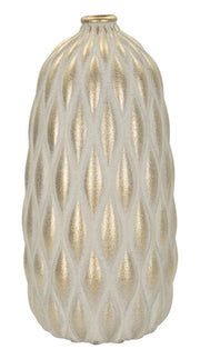 Vaso Pepitas Ø22x44 cm in Ceramica Grigio e Oro