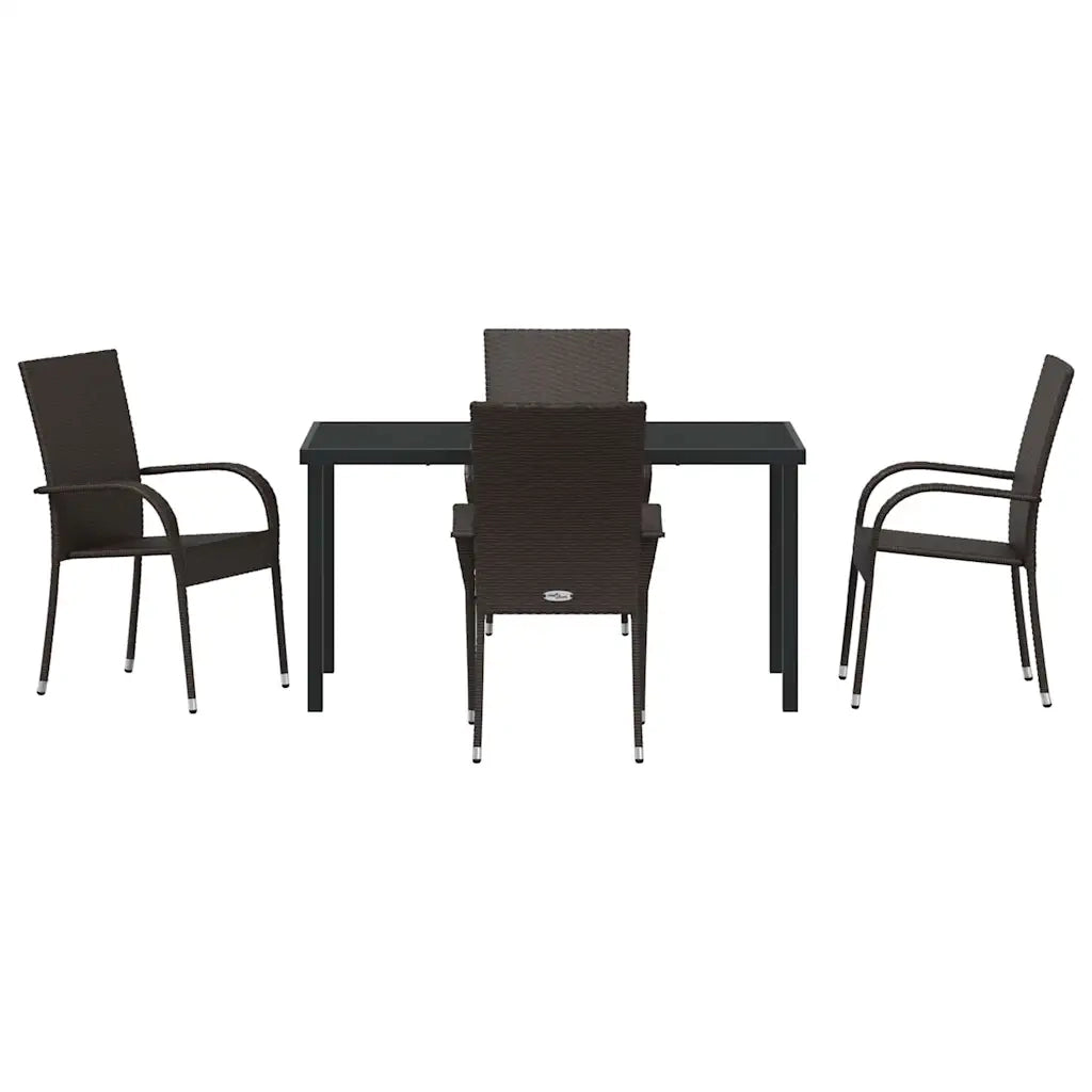 Set da Pranzo per Giardino 5 pcs Marrone 3379396