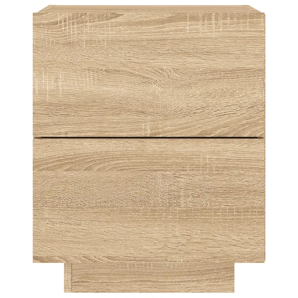 Comodini con Luci LED 2pz Rovere Sonoma in Legno Multistrato 836740