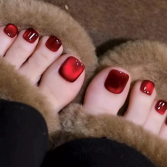Set di chiodi a forma di gatto 24 pezzi - chiodi quadrati - chiodi a forma di gatto rossi lisci - inclusi chiodi a forma di gatto con design - incluso chiodata e adesivi