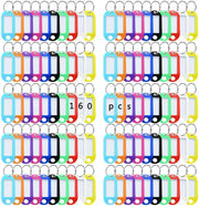 160 Pezzi di Maniglie per Chiavi Descrivibili in Plastica - Chiavi a Clessidra - Etichette per Chiavi Riciclabili - Multicolore - Materiale Resistente all'Usura