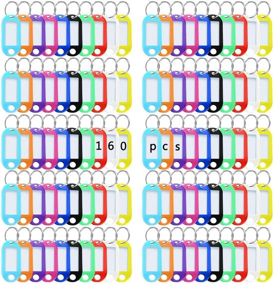160 Pezzi di Maniglie per Chiavi Descrivibili in Plastica - Chiavi a Clessidra - Etichette per Chiavi Riciclabili - Multicolore - Materiale Resistente all'Usura