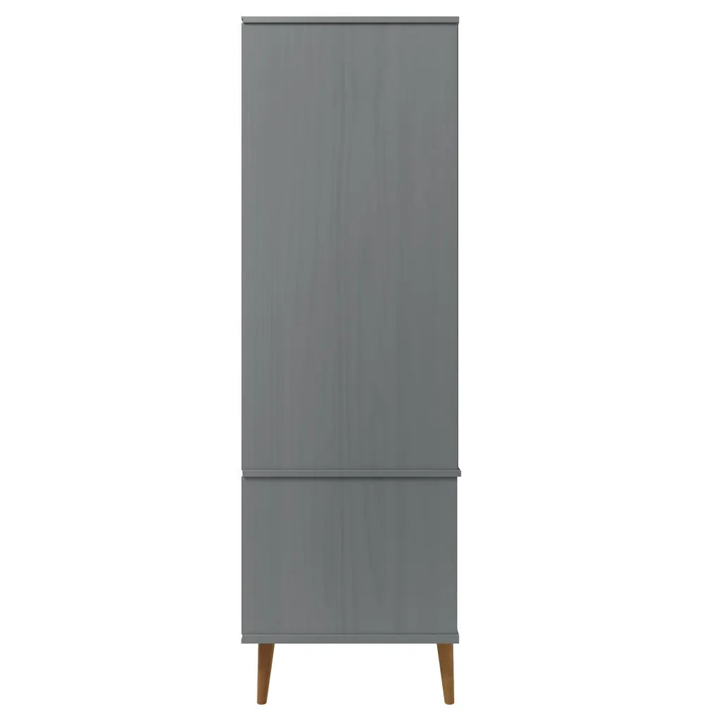 Armadio MOLDE Grigio 90x55x175 cm in Legno Massello di Pino 350524