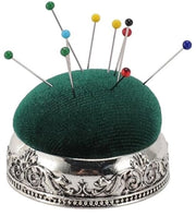 Cuscino per spilli retrò - Funzione di ammortizzazione del filo - Manufatto artigianale - Materiale sostenibile - 5 x 5 x 4,5 cm - Riduce le lesioni da spilli - Cuscino per spilli