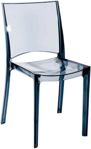 S6315TRYL Upon B-Side-Sedia impilabile in policarbonato Trasparente, 50 x 48 x 81,5 cm, Colore: Grigio Fumo Chiaro, 50 x 48 x 81.5 cm