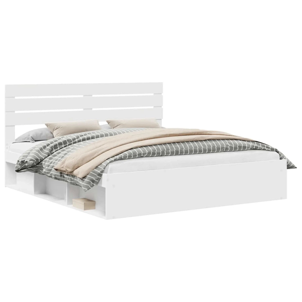 Struttura del letto Bianco 200 x 200 cm Pino massello