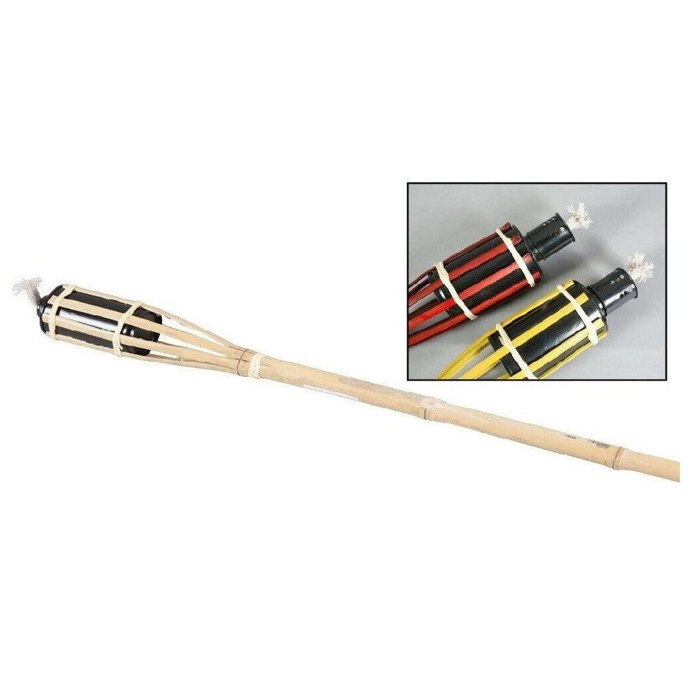 Trade Shop - Fiaccola Bambù Bamboo 120 Cm Per Esterno Giardino Luce Torcia Stoppino Ro000444 -