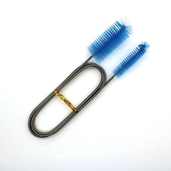 Kit di spazzola per pulire tubi con doppia testa (2 m) – Spazzola flessibile per tubi, scarichi, acquari e uso domestico (Azzurro)