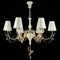 Lampadario Elegant in Metallo Intreccio Bianco con Oro
