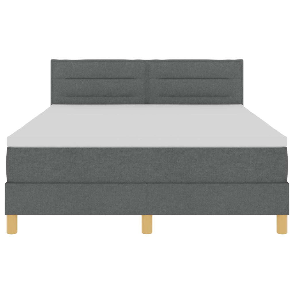Letto a Rete Sommier con Materasso & LED Grigio Scuro 140x190 cm Tessuto