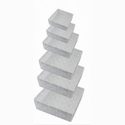 Trade Shop - 6 Pz Scatola In Tessuto Contenitori Organizer Bagno Armadio Grigio Chiaro 79072 -