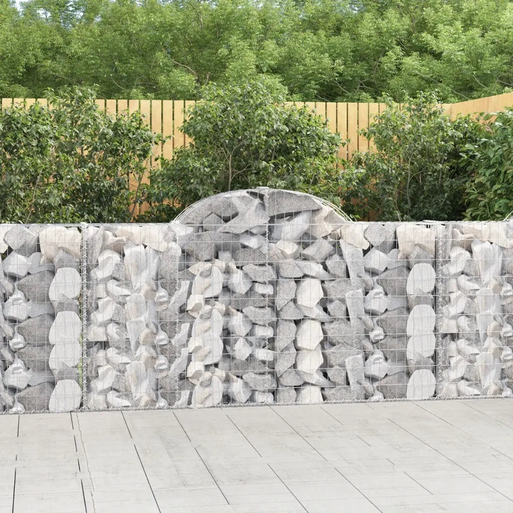 Cesti Gabbioni ad Arco 11 pz 200x30x100/120 cm Ferro Zincato 3146119