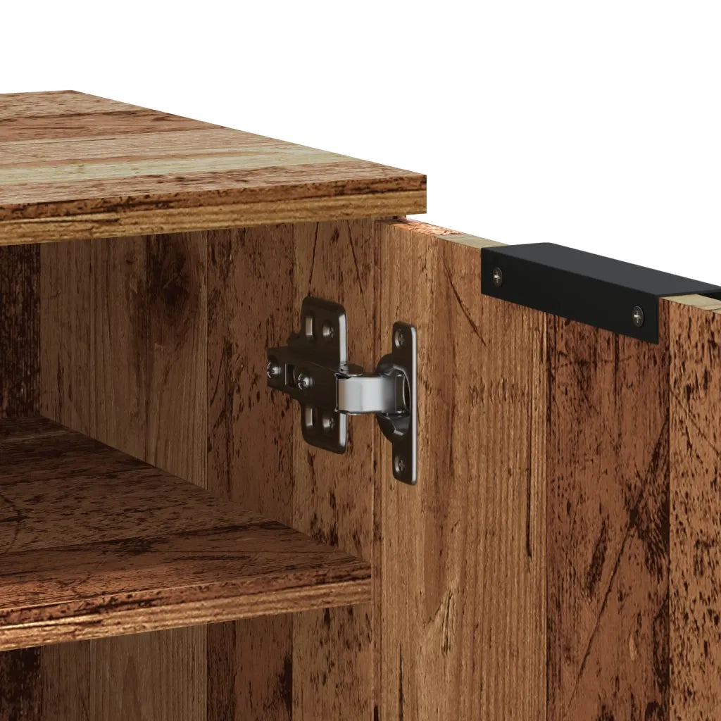 Scarpiera-Scaffale per scarpe Legno Antico 59x35x70 cm in Truciolato