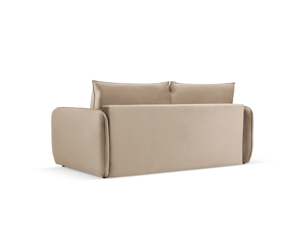 Cosmopolitan Design - Divano convertibile "Vienna" 3 posti in velluto beige 