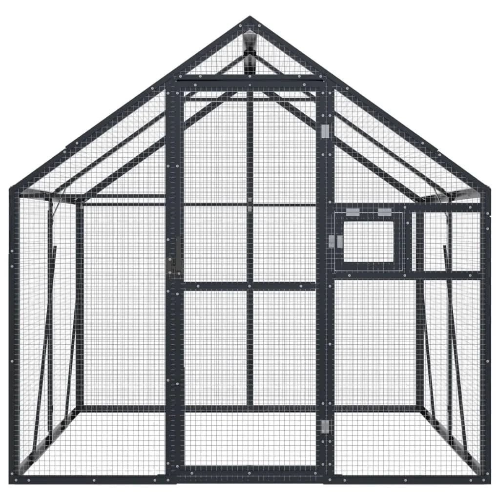 Voliera a gabbia 1,79 x 2 x 1,85 m alluminio antracite 02_0045632