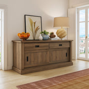 Madia Lupara, Credenza 2 Ripiani, 138x50x95h cm Marrone Noce