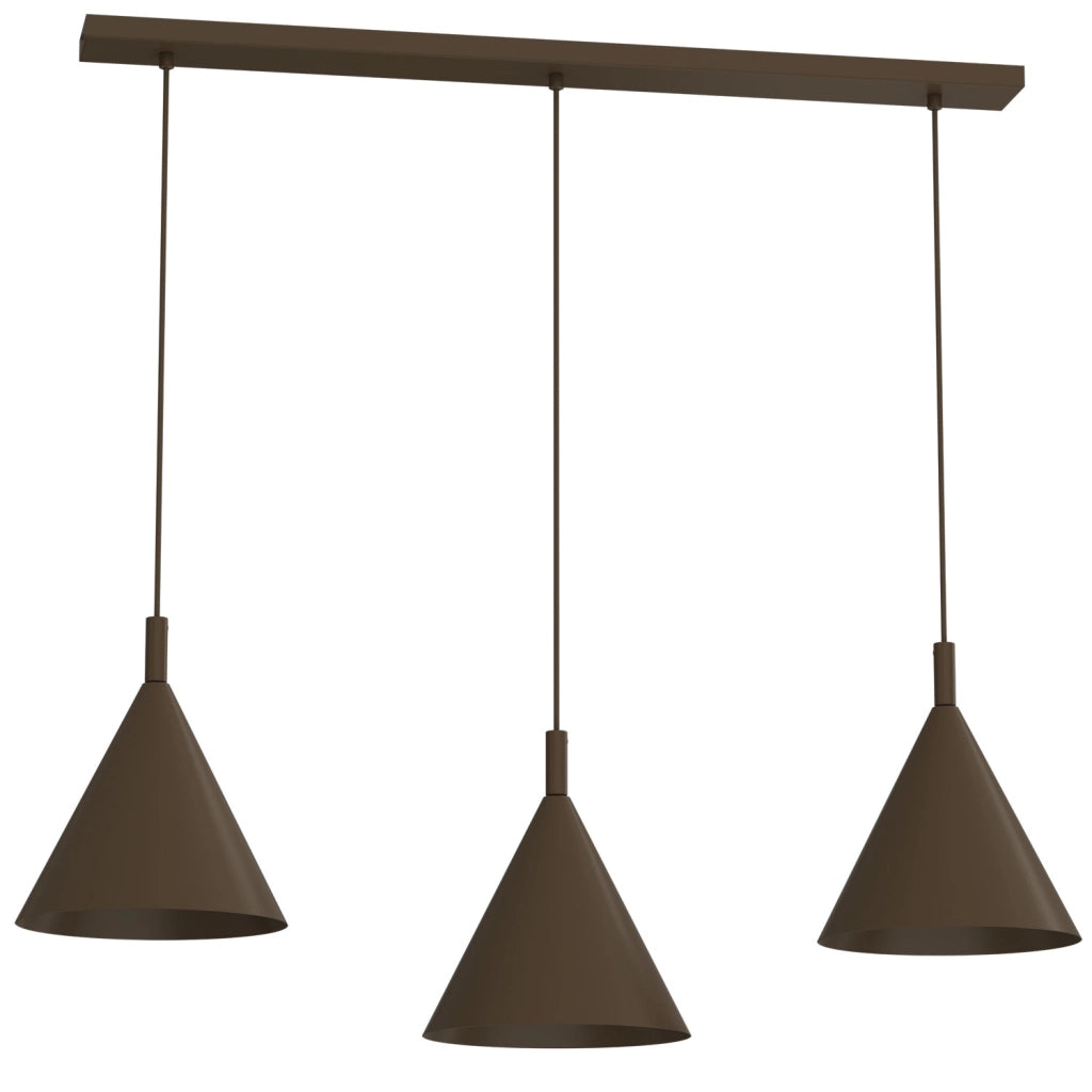 Lampada sospesa Vins 3xGU10 marrone metallo Luminex