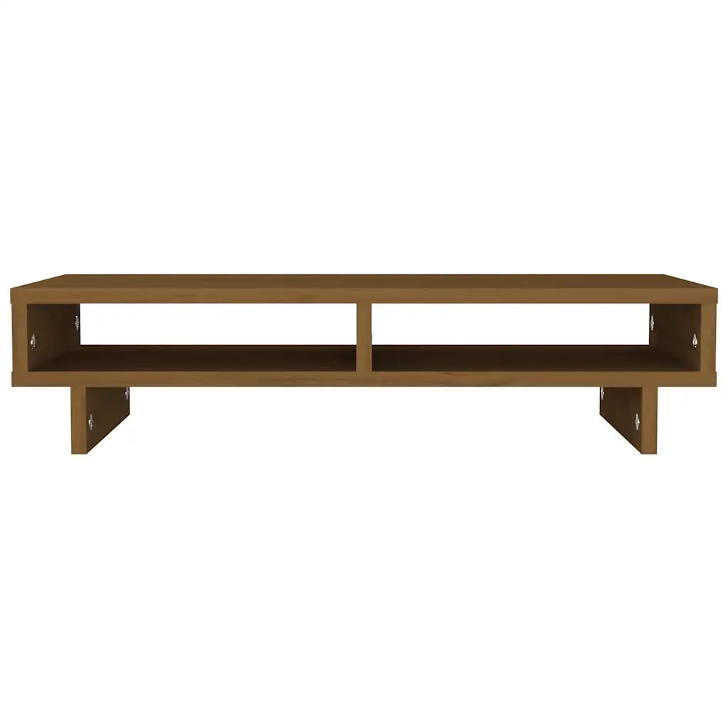 Supporto per Monitor ambra 60x27x14 cm Legno Massello di Pino 814002