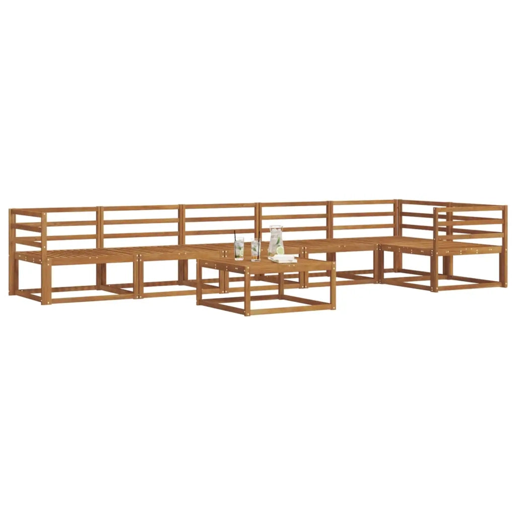 Set di divani da esterno 7 pcs Naturale