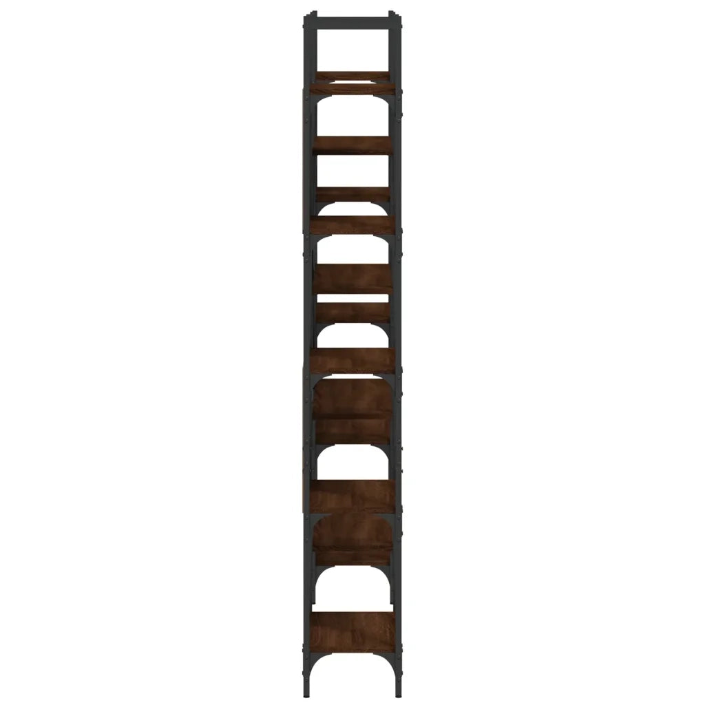 Libreria-Scaffale per Libri-Mobile di Stoccaggio Rovere Marrone 155,5x24x166,5 cm in Legno Multistrato