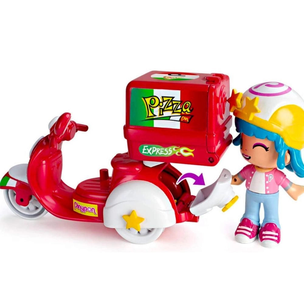 Trade Shop - Pinypon Raider Bambolina Motorino Consegna Pizze Accessori Gioco Per Bambine 4+ -