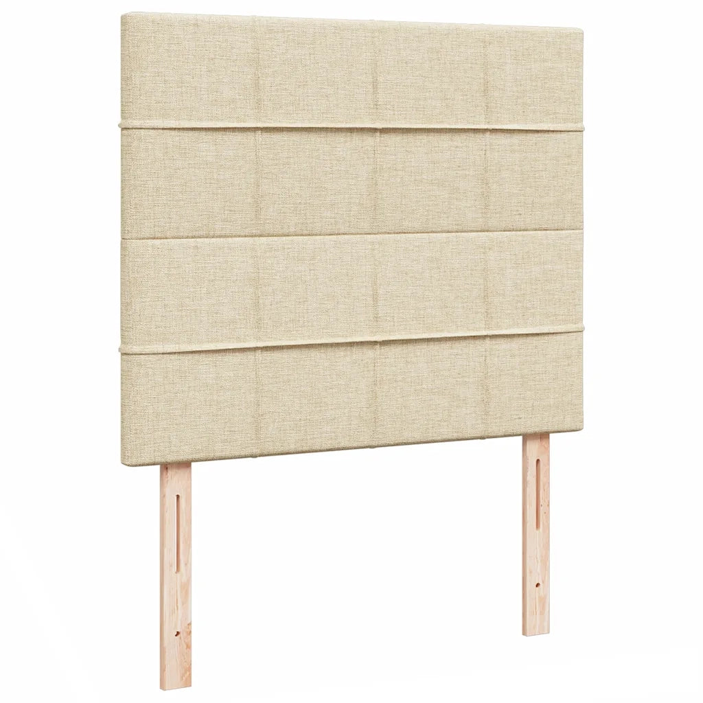 vidaXL Struttura Letto Pouf con Materasso Crema 120x200 cm in Tessuto