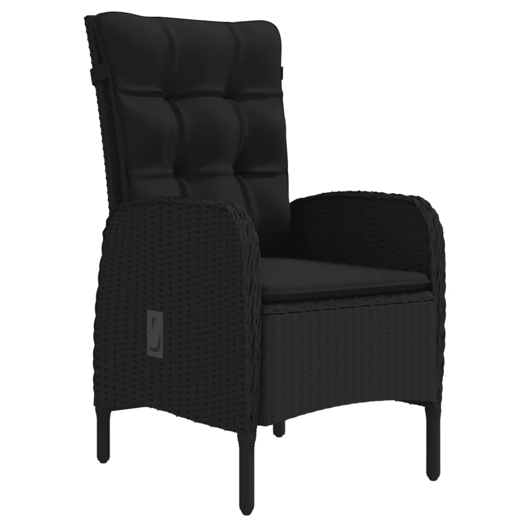 Set da Pranzo da Giardino 7 pz con Cuscini Nero cod mxl 44613