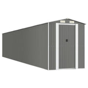 Casetta da giardino cabina ripostiglio capanno da esterno capanno per attrezzi robusta colore chiaro 192 x 1021 x 223 cm acciaio zincato grigio 02_0022252