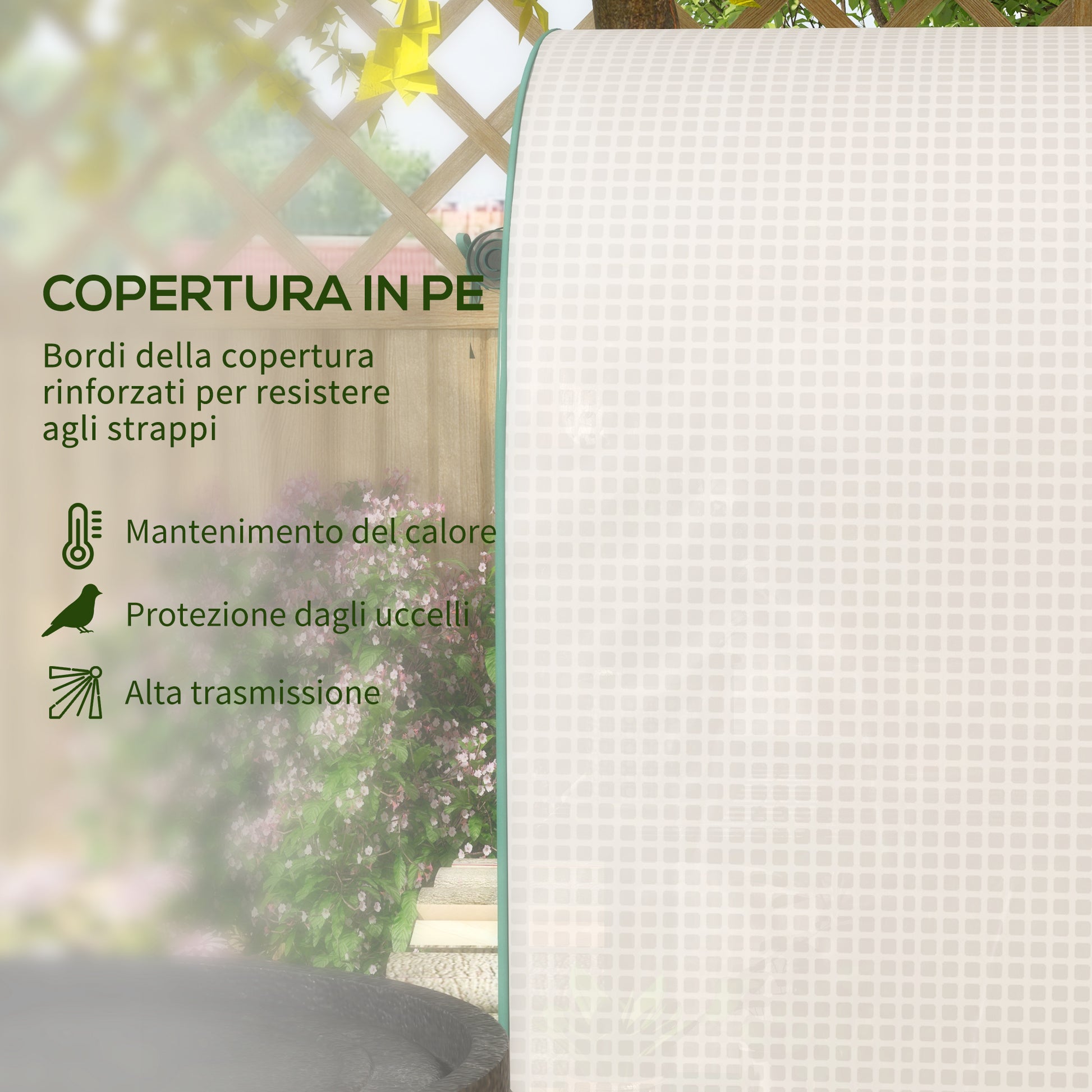 Serra da Giardino Verticale 80x50x160 cm con 4 Ripiani in Metallo e Copertura in PE Bianco