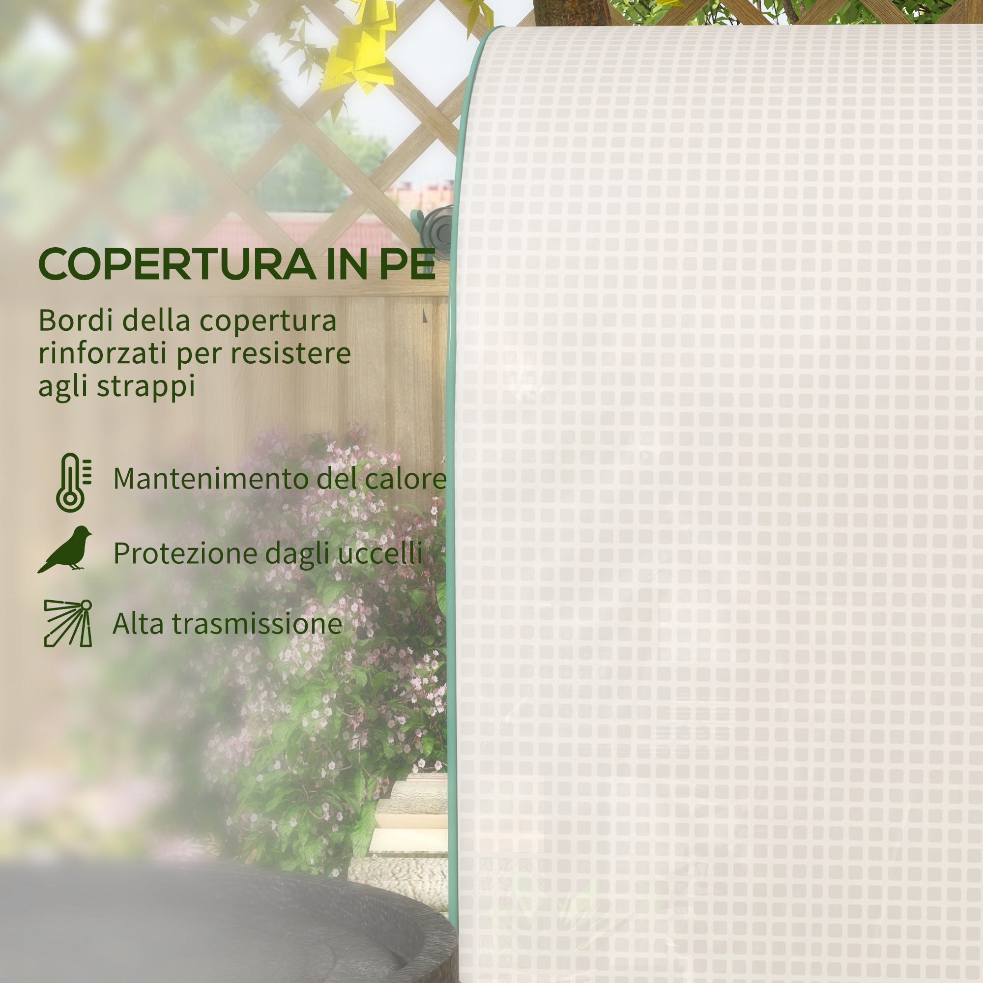 Serra da Giardino Verticale 80x50x160 cm con 4 Ripiani in Metallo e Copertura in PE Bianco