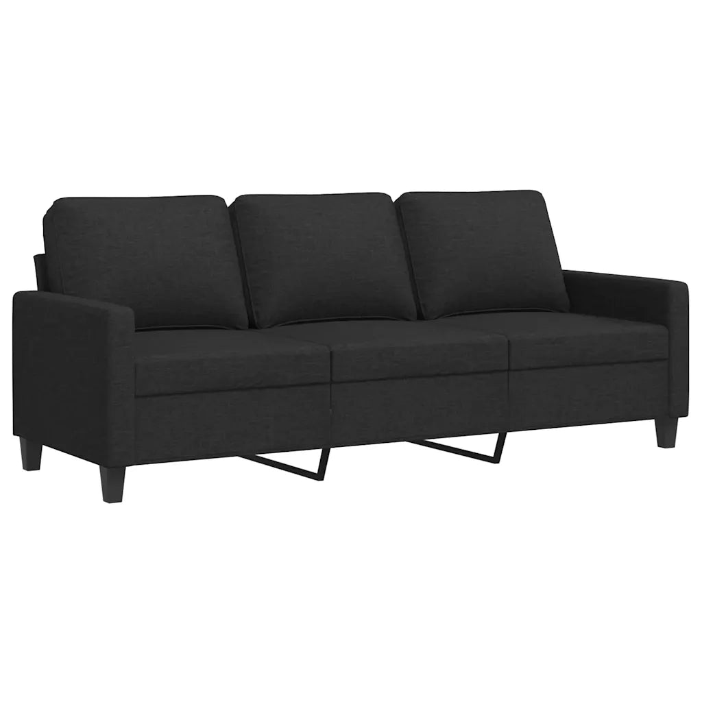Divano a 3 Posti Nero 180 cm in Tessutocod mxl 131116