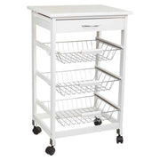 Kit carrello in legno bianco 47x37x76 cm