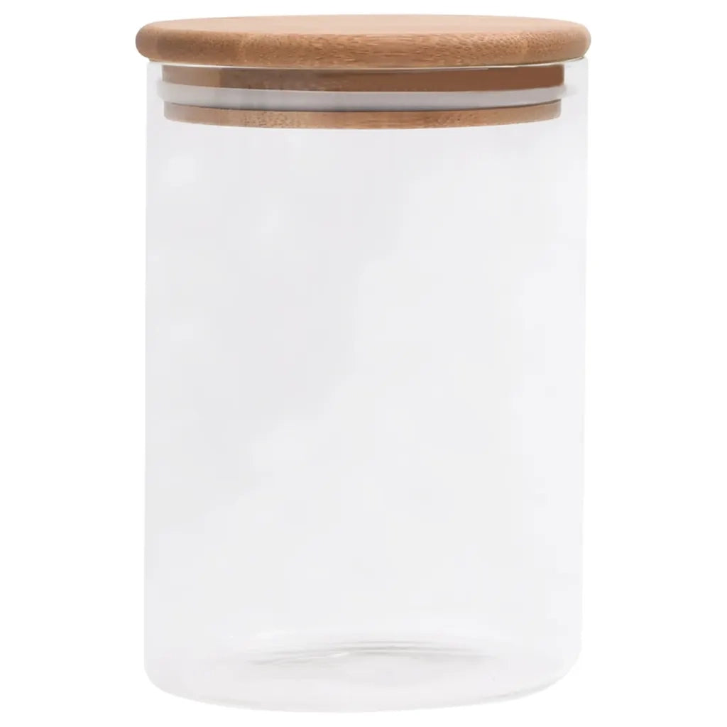 Barattoli di Vetro con Coperchio in Bambù 4 pz 800 ml 150704