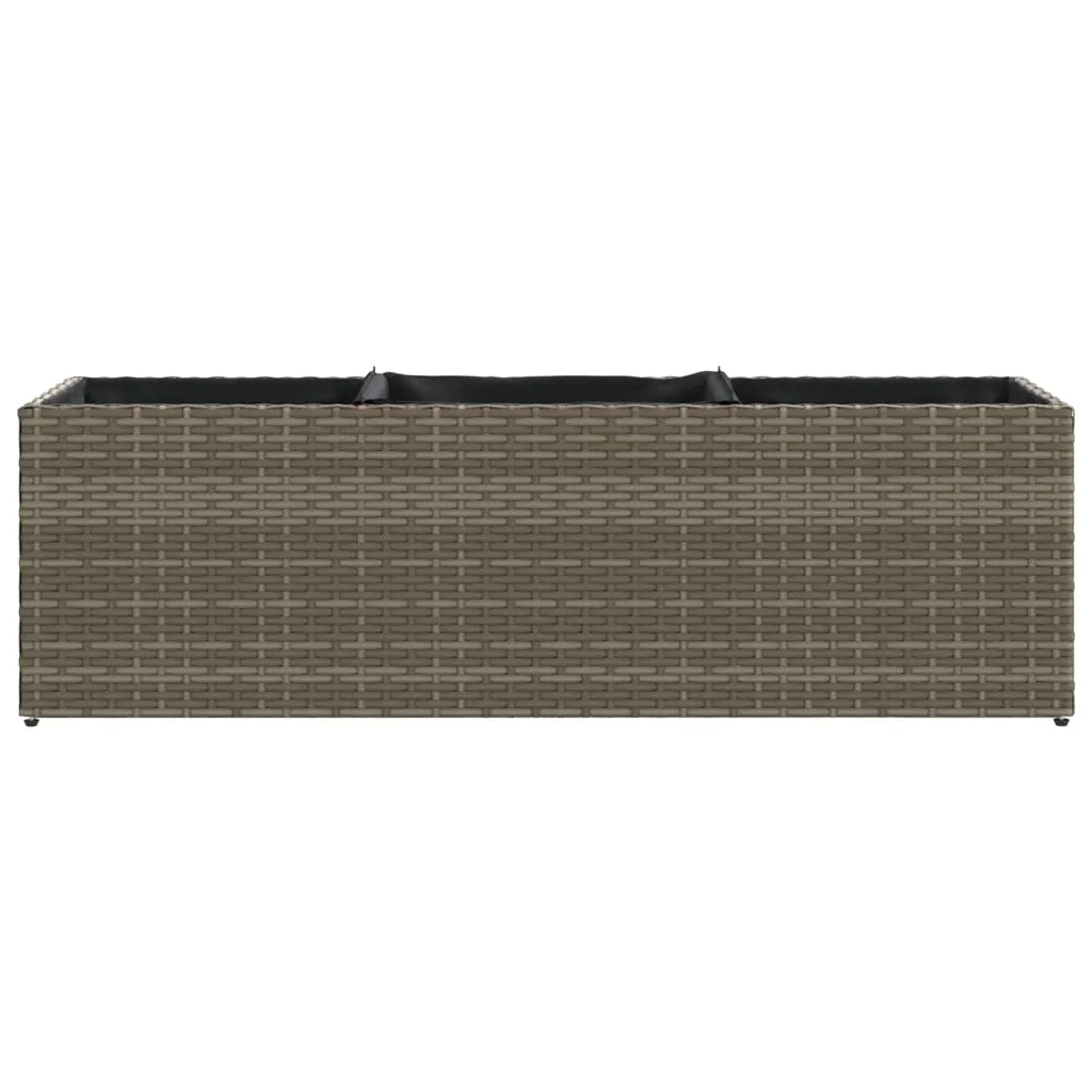 Fioriere da Giardino con 3 Vasi Grigie 105x30x32 cm Polyrattan