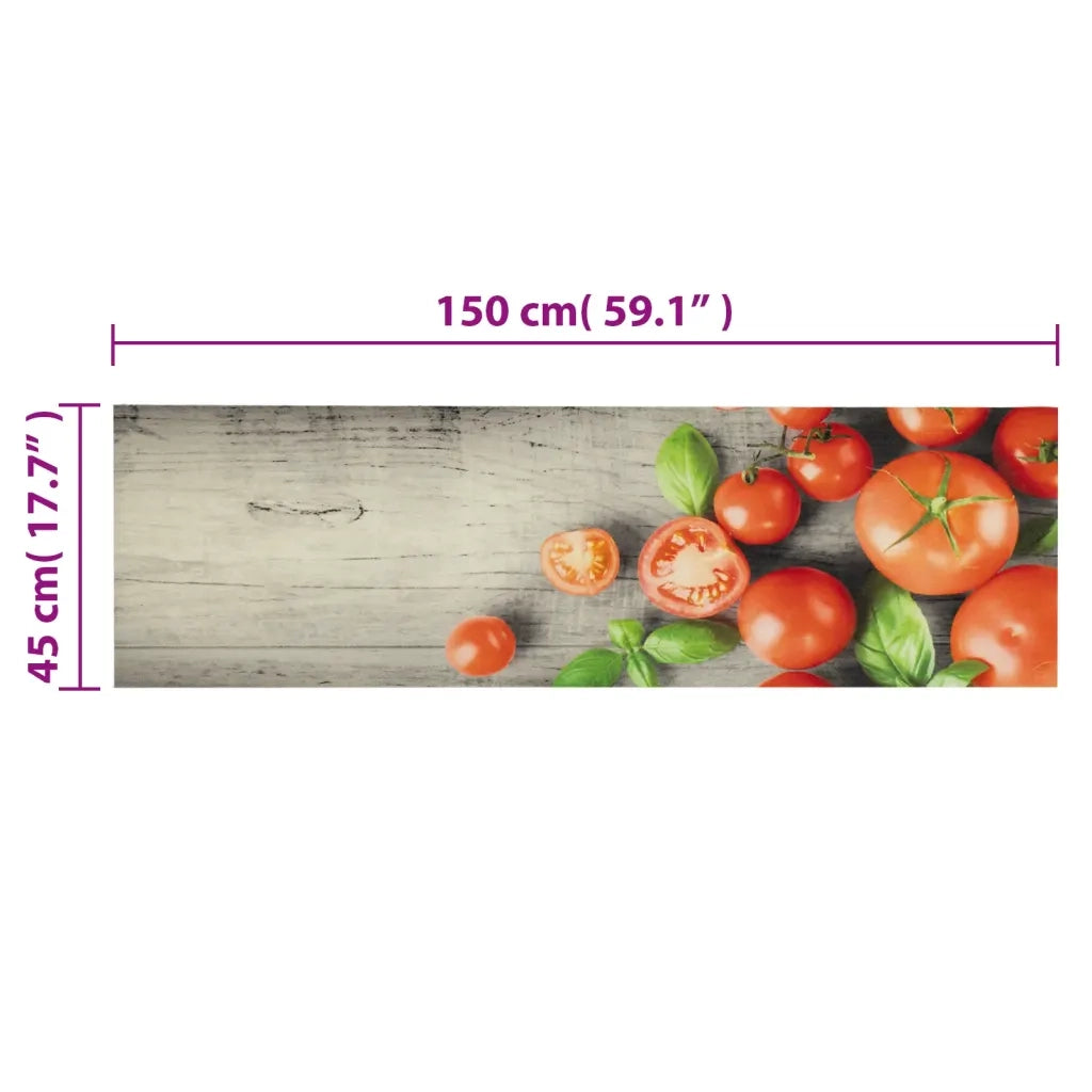 Tappeto da Cucina Lavabile-Tappetino da Cucina Pomodori 45x150 cm in Velluto