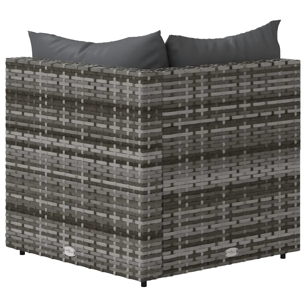 Divani Angolari da Giardino con Cuscini 2pz Polyrattan Grigio 319762
