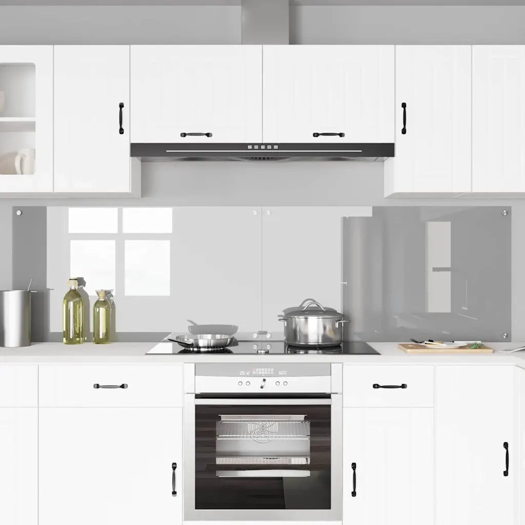 Rivestimento da Cucina 2 pz-Set di 2 Paraschizzi per Cucina Grigio chiaro 110 x 60 cm