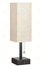 Lampada da notte moderna con 2 porte di ricarica USB e chiusura a zip come interruttore. Adatto per l'uso in salotti, camere da letto, camere da studente e uffici - bianco.