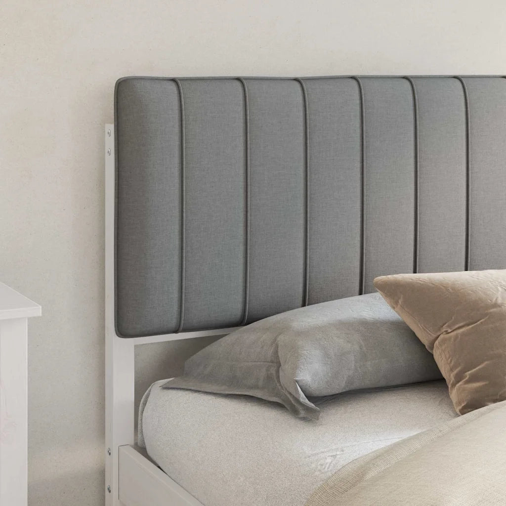 Letto con Testiera Rivestita Grigio chiaro 180 x 200 cm 878033